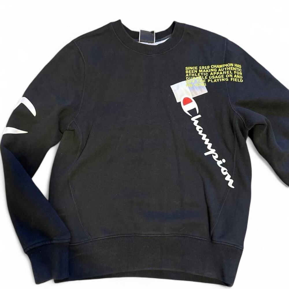Champion black crewneck sweatshirt size